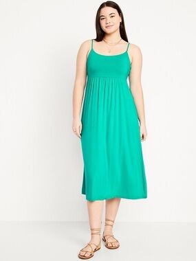 Old Navy Fit & Flare Cami Midi Dress SIZE M Spaghetti Strap Flowy